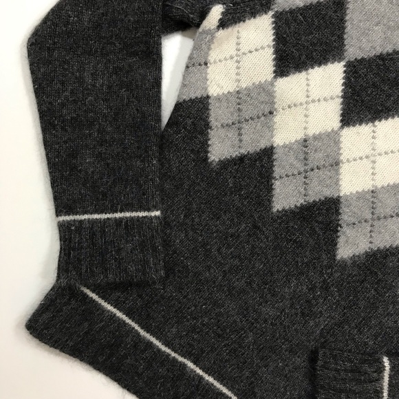 Rafaela Gray Black Argyle Turtleneck Pullover - Picture 4 of 8